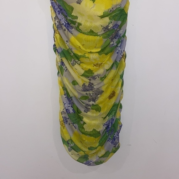 ZARA sleeveless tulle floral dress size M - Picture 15 of 16